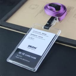 ID Card Holder Keychain Desk Accessories Photocard Holder Business Card Holder Stationery Organizer Clip Holder Office Supplies