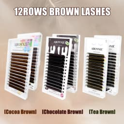ABONNIE Dark Brown Eyelash Extension Mix 8-15mm Mink Individual Eyelash Lashes High Quality Color Natural Korean Eyelashes