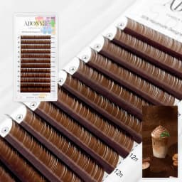 ABONNIE Dark Brown Eyelash Extension Mix 8-15mm Mink Individual Eyelash Lashes High Quality Color Natural Korean Eyelashes