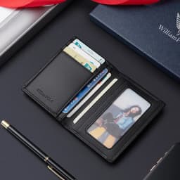 Men's Leather Wallet ultra thin vertical card holder multi function driver's license wallet high grade brand short Coin Purse