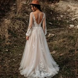 Eightree Vintage Boho Wedding Dresses Long Sleeve Lace Long Bride Dress Beach Wedding Gowns V Neck Sukienka Na Wesele Customized