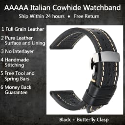 Luxury Handmade Watch Band Genuine Cow Leather Watch Strap With Butterfly Buckle Bracelet For Hamilton SEIKO Citizen Watchbands