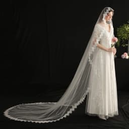 One Layer Full Edge with Eye Lash Lace Wedding Veil 3M 4M With Comb Elegant Long Bridal Veil