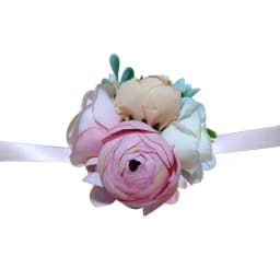 Meldel Corsage Groom Boutonniere Pin Bridal Wrist Corsage Champagne Blue Bridesmaid Bracelet Men Prom Wedding Flower Accessories