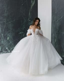 Graceful Hot Sale 3D FlowerWedding Dresses with Detachable Sleeves Wedding Gowns Sweetheart Bridal Dresses Open Back Appliqued