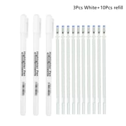 3/13Pc White Gel Pen 0.8mm Fine Point White Pen Refill Rod for Artists Art Drawing Sketching Writing Highlight Marker Fineliner