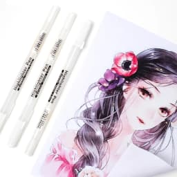 3/13Pc White Gel Pen 0.8mm Fine Point White Pen Refill Rod for Artists Art Drawing Sketching Writing Highlight Marker Fineliner