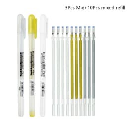 3/13Pc White Gel Pen 0.8mm Fine Point White Pen Refill Rod for Artists Art Drawing Sketching Writing Highlight Marker Fineliner