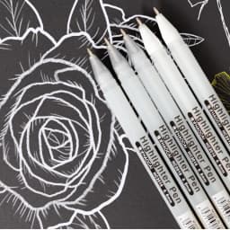 3/13Pc White Gel Pen 0.8mm Fine Point White Pen Refill Rod for Artists Art Drawing Sketching Writing Highlight Marker Fineliner