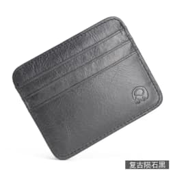 Vintage Cowhide Leather ID Card Bag With 7 Card Slots Super Thin Genuine Leather Bank Credit Card Holder Coin Purse Wallet