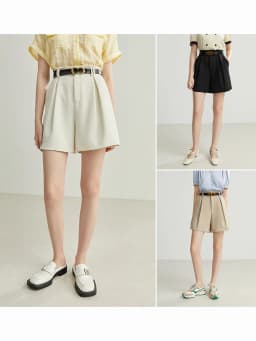 FSLE Minimalism Style Casual White Shorts For Women Summer New Arrival High Waist Shorts Jeans Female With Belt Loose Shorts