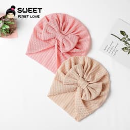 Waffle Bowknot Newborn Baby Girl Turban for Babies Soft Cotton Bow Infant Beanie Baby Headbands Toddler Baby Hair Accessories