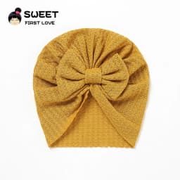 Waffle Bowknot Newborn Baby Girl Turban for Babies Soft Cotton Bow Infant Beanie Baby Headbands Toddler Baby Hair Accessories