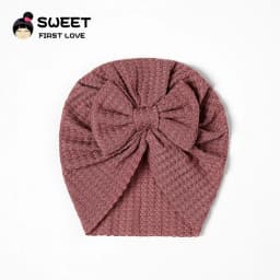 Waffle Bowknot Newborn Baby Girl Turban for Babies Soft Cotton Bow Infant Beanie Baby Headbands Toddler Baby Hair Accessories