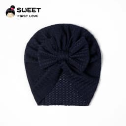 Waffle Bowknot Newborn Baby Girl Turban for Babies Soft Cotton Bow Infant Beanie Baby Headbands Toddler Baby Hair Accessories