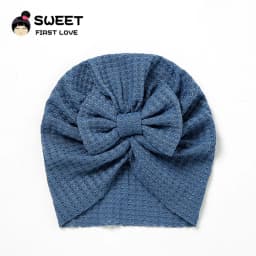 Waffle Bowknot Newborn Baby Girl Turban for Babies Soft Cotton Bow Infant Beanie Baby Headbands Toddler Baby Hair Accessories