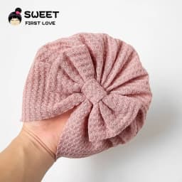 Waffle Bowknot Newborn Baby Girl Turban for Babies Soft Cotton Bow Infant Beanie Baby Headbands Toddler Baby Hair Accessories
