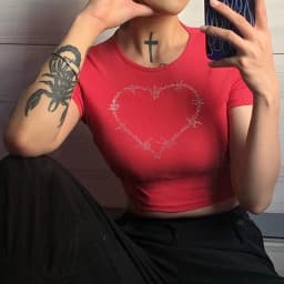 Y2k Sexy Punk Vintage Goth Black T Shirt Summer Clothes For Women Fashion Rhinestone Crop Top O-neck Short Sleeve Tee Streetwear