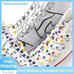 Cartoon Laces Shoe Athletic String No Elasticity Flat Shoelaces Of Sport White Leisure Women Sneaker Lacet Shoelaces Accessories