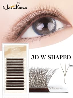NATUHANA W Shape Eyelashes Extensions 3D 4D 5D 6D W Shaped Brown Black Clover Hand Made Premade Volume Fans Lash Extensions