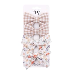 4Pcs/Set Baby Bows Hair Clips Muslin Girls Hairpins Hairclip For Kids Cotton Linen Barrette Flower Print Side Pin Accessories