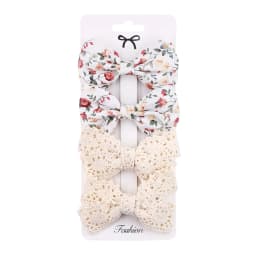 4Pcs/Set Baby Bows Hair Clips Muslin Girls Hairpins Hairclip For Kids Cotton Linen Barrette Flower Print Side Pin Accessories