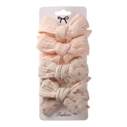4Pcs/Set Baby Bows Hair Clips Muslin Girls Hairpins Hairclip For Kids Cotton Linen Barrette Flower Print Side Pin Accessories