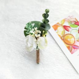 Purple Groom Boutonniere Wedding Corsage Pins Brooch Flowers Artificial Roses Groomsman Buttonhole Flower Marriage Accessories D