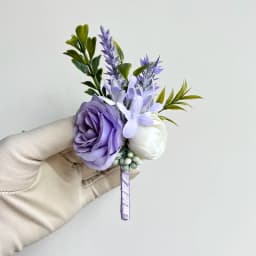 Purple Groom Boutonniere Wedding Corsage Pins Brooch Flowers Artificial Roses Groomsman Buttonhole Flower Marriage Accessories D