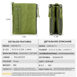 Contact‘S Genuine Leather Fashion Short Wallet Women Small Hasp Photo Card Holder Wallets for Women Female Coin Purse