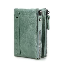 Contact‘S Genuine Leather Fashion Short Wallet Women Small Hasp Photo Card Holder Wallets for Women Female Coin Purse
