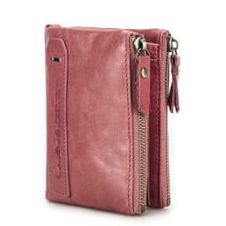 Contact‘S Genuine Leather Fashion Short Wallet Women Small Hasp Photo Card Holder Wallets for Women Female Coin Purse
