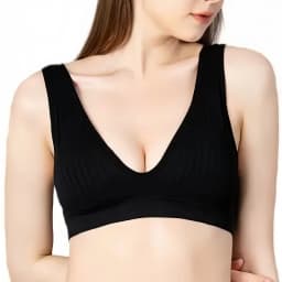 Women Push-Up Bra Deep V Ribbed Bralette Seamless Padded & Unlined Bra Two Versions Underwear Top Female Sexy Lingerie S-XL