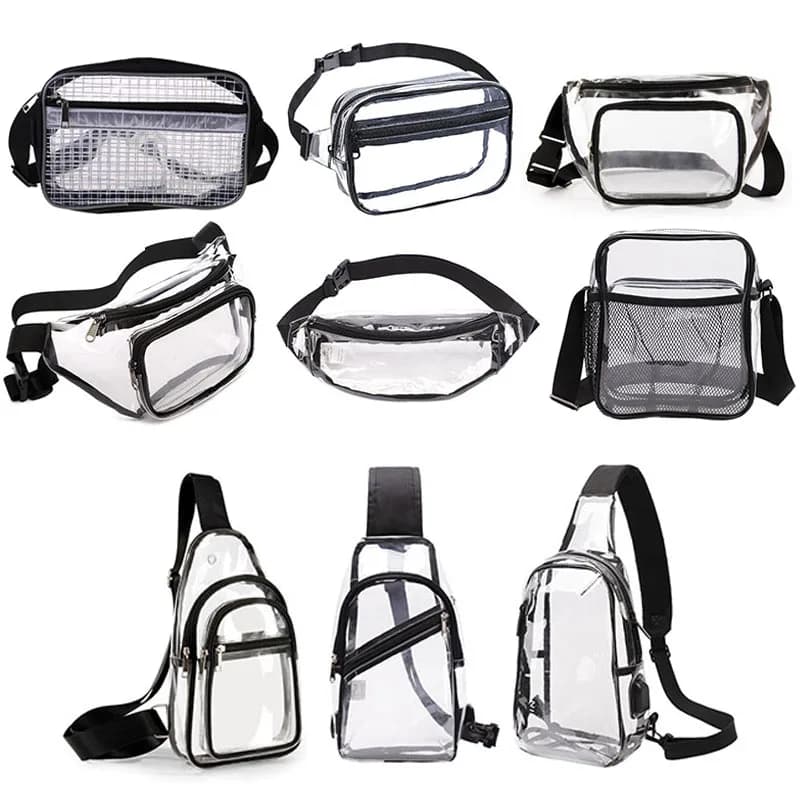 Transparent Waist Funny Pack Clear Sling Belt Bag PVC Portable Travel Hip Bum Small Purse Crossbody Shoulder Chest Phone Pouch