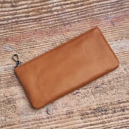 ZRCX Men's Genuine Leather Long Zipper Wallet First Layer Cowhide Youth Ultra-Thin Handbag Wallet Trendy Brand Simple Wallet