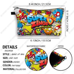 Super Zings Cosmetic Case Woman Cartoon Game Makeup Bag Large Capacity Multifunction Toy storage bag Children Best Gift