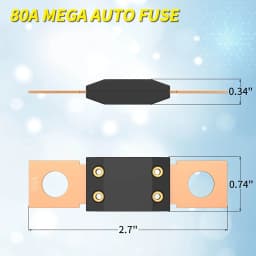 DaierTek MEGA Fuse Block ANL Bolt-on Blade Fuse Holder Flat Type Fuse For Car Boat 80A 100A 125A 150A 175A 200A 250A 300A
