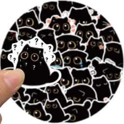 40PCS Cute Little Black Briquette Cat Stickers Waterproof Cartoon Decoration Laptop Cup Phone Suitcase Kids Gift Toy Decal