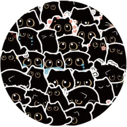 40PCS Cute Little Black Briquette Cat Stickers Waterproof Cartoon Decoration Laptop Cup Phone Suitcase Kids Gift Toy Decal