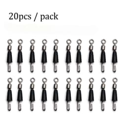 20pcs Quick-Change Feeder Swivels for Carp Fishing - Fishing Tackle Connector with Swivel Snaps, Fishing Accessories for Method