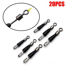 20pcs Quick-Change Feeder Swivels for Carp Fishing - Fishing Tackle Connector with Swivel Snaps, Fishing Accessories for Method