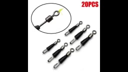 20pcs Quick-Change Feeder Swivels for Carp Fishing - Fishing Tackle Connector with Swivel Snaps, Fishing Accessories for Method