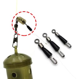 20pcs Quick-Change Feeder Swivels for Carp Fishing - Fishing Tackle Connector with Swivel Snaps, Fishing Accessories for Method