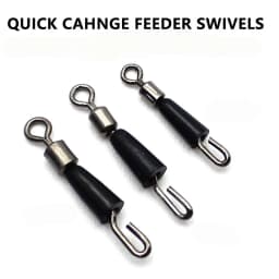 20pcs Quick-Change Feeder Swivels for Carp Fishing - Fishing Tackle Connector with Swivel Snaps, Fishing Accessories for Method