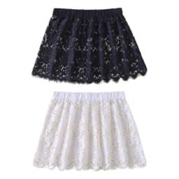 Women Eyelash Floral Lace Shirt Extender Adjustable Layered Faux Top Hem Lower Sweep Mini Skirt Half Slip Underskirt