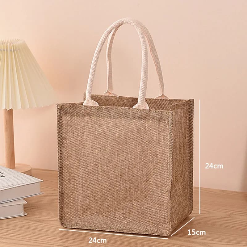 Linen bag Hand-painted cotton sacks Jute portable imitation sacks Linen bags Shopping bags Laminated bags