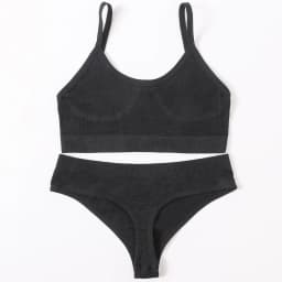 Women Seamless Bra And Panties Set U-Back Bralette Top Comfort Breathable Briefs Ribbed Sexy Lingerie Sports Underwear Set