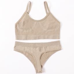 Women Seamless Bra And Panties Set U-Back Bralette Top Comfort Breathable Briefs Ribbed Sexy Lingerie Sports Underwear Set