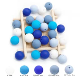 Cute-Idea 20pcs Silicone Beads 9mm Round Pearl Food Grade BPA Free DIY Pacifier Clip Chain Jewelry Baby Teething Rodent Beads