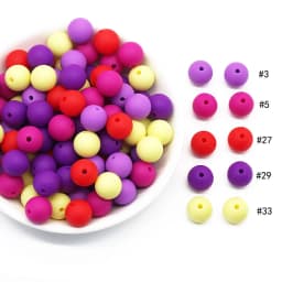 Cute-Idea 20pcs Silicone Beads 9mm Round Pearl Food Grade BPA Free DIY Pacifier Clip Chain Jewelry Baby Teething Rodent Beads